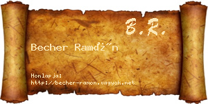 Becher Ramón névjegykártya